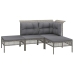 Set de muebles de jardín 11 pzas y cojines ratán sintético gris