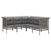 Set de muebles de jardín 13 pzas y cojines ratán sintético gris