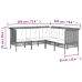 Set de muebles de jardín 13 pzas y cojines ratán sintético gris