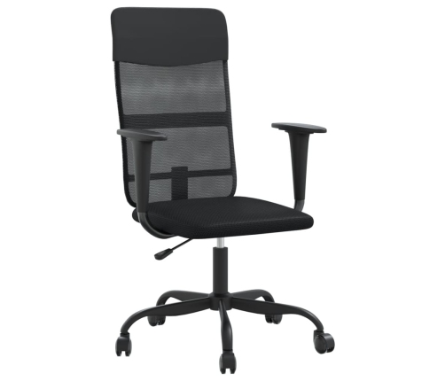 Silla de oficina altura ajustable tela malla y cuero PE negro