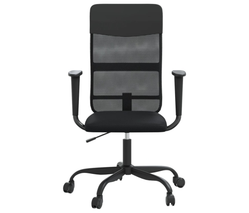 Silla de oficina altura ajustable tela malla y cuero PE negro