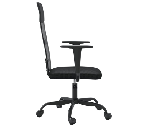 Silla de oficina altura ajustable tela malla y cuero PE negro