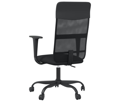 Silla de oficina altura ajustable tela malla y cuero PE negro