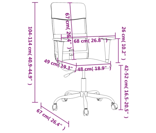 Silla de oficina altura ajustable tela malla y cuero PE negro