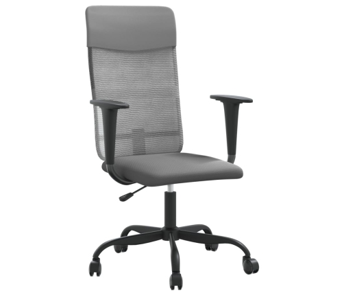 Silla de oficina altura ajustable tela malla y cuero PE gris