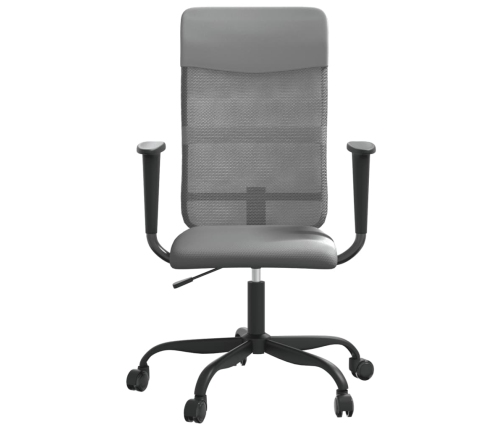 Silla de oficina altura ajustable tela malla y cuero PE gris