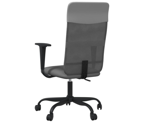 Silla de oficina altura ajustable tela malla y cuero PE gris