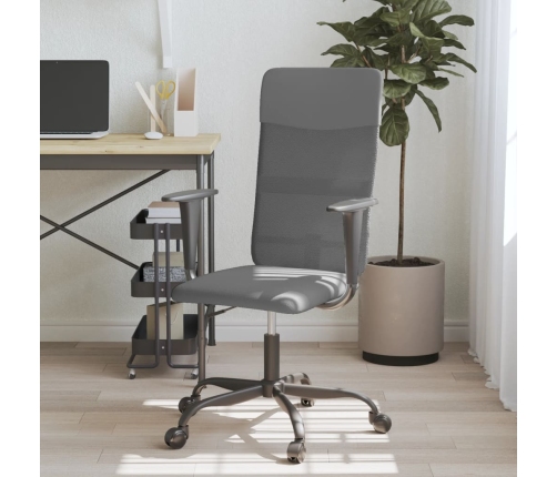 Silla de oficina altura ajustable tela malla y cuero PE gris