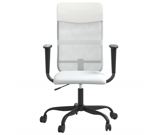 Silla de oficina altura ajustable tela malla y cuero PE blanco