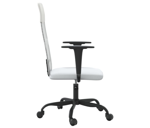 Silla de oficina altura ajustable tela malla y cuero PE blanco