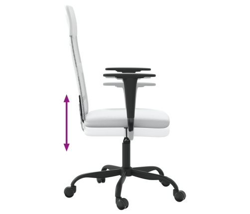 Silla de oficina altura ajustable tela malla y cuero PE blanco