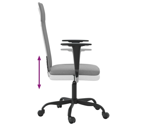 Silla de oficina altura ajustable tela gris claro