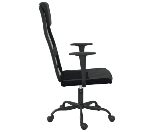 Silla de oficina altura ajustable tela malla y cuero PE negro