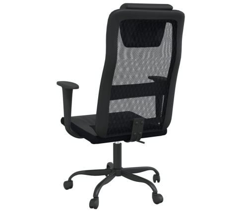 Silla de oficina altura ajustable tela malla y cuero PE negro