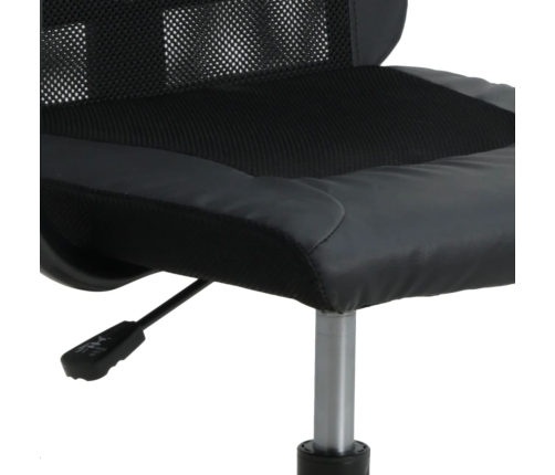 Silla de oficina altura ajustable tela malla y cuero PE negro