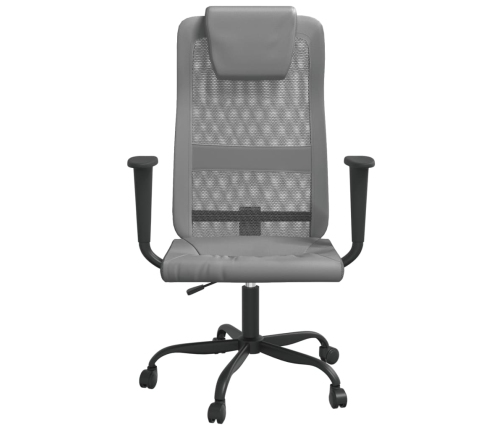 Silla de oficina altura ajustable tela malla y cuero PE gris