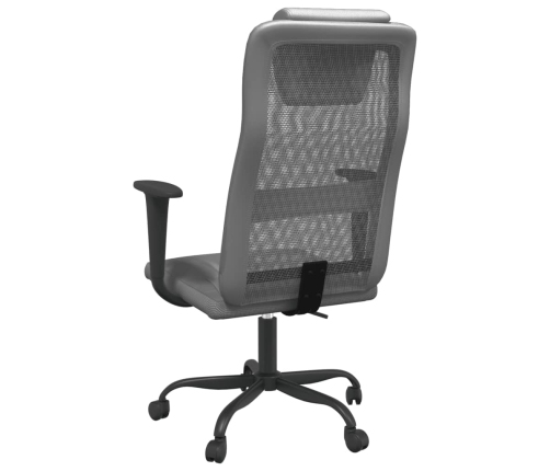 Silla de oficina altura ajustable tela malla y cuero PE gris