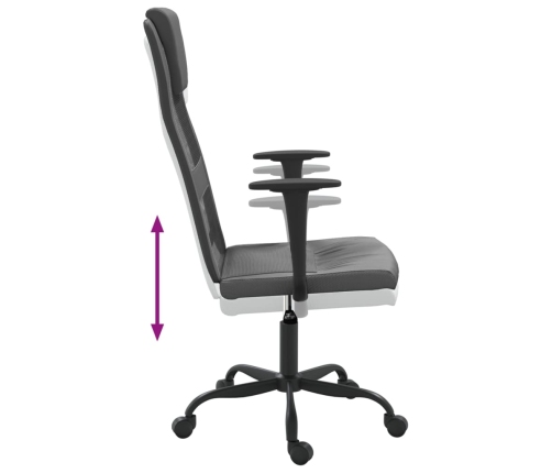 Silla de oficina altura ajustable tela malla y cuero PE gris