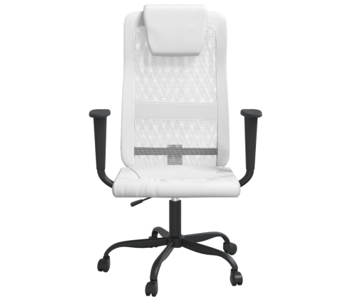 Silla de oficina altura ajustable tela malla y cuero PE blanco