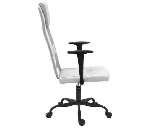 Silla de oficina altura ajustable tela malla y cuero PE blanco