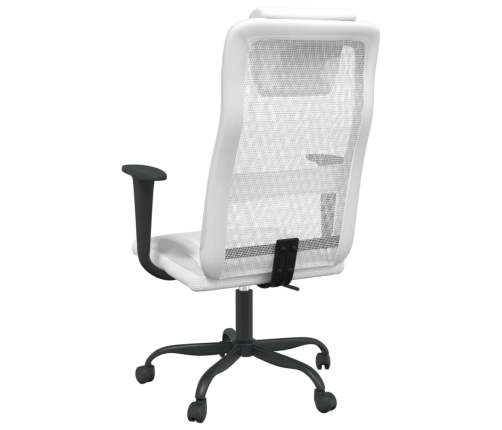 Silla de oficina altura ajustable tela malla y cuero PE blanco