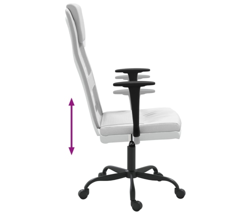 Silla de oficina altura ajustable tela malla y cuero PE blanco