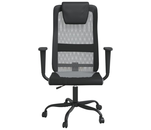 Silla oficina altura ajustable tela malla y cuero PE gris negro