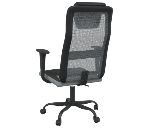 Silla oficina altura ajustable tela malla y cuero PE gris negro