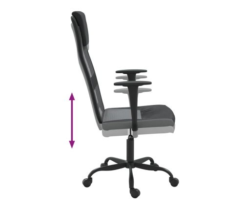 Silla oficina altura ajustable tela malla y cuero PE gris negro