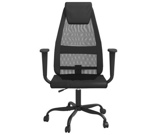 Silla de oficina altura ajustable tela malla y cuero PE negro