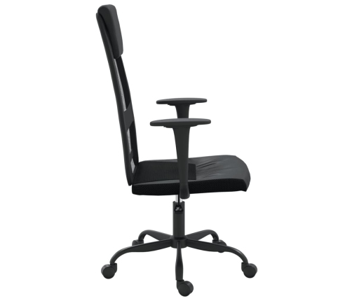 Silla de oficina altura ajustable tela malla y cuero PE negro