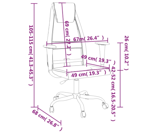 Silla de oficina altura ajustable tela malla y cuero PE negro