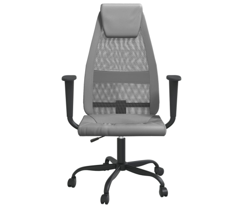 Silla de oficina altura ajustable tela malla y cuero PE gris