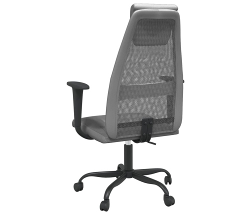 Silla de oficina altura ajustable tela malla y cuero PE gris