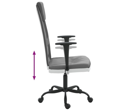 Silla de oficina altura ajustable tela malla y cuero PE gris