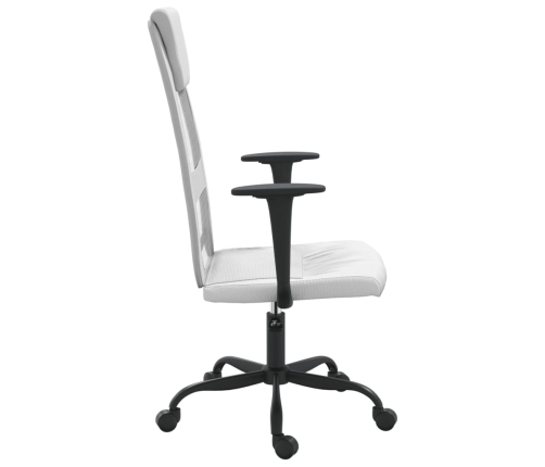 Silla de oficina altura ajustable tela malla y cuero PE blanco