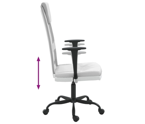 Silla de oficina altura ajustable tela malla y cuero PE blanco