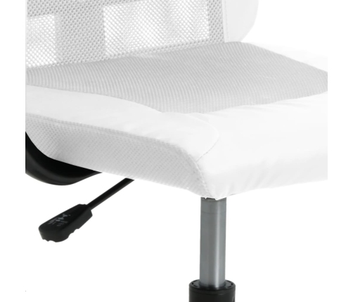 Silla de oficina altura ajustable tela malla y cuero PE blanco