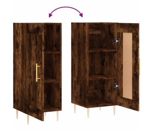 Aparador madera de ingeniería roble ahumado 34,5x34x90 cm