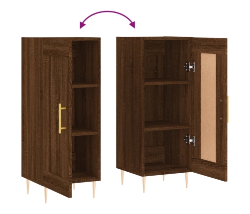 Aparador madera de ingeniería marrón roble 34,5x34x90 cm