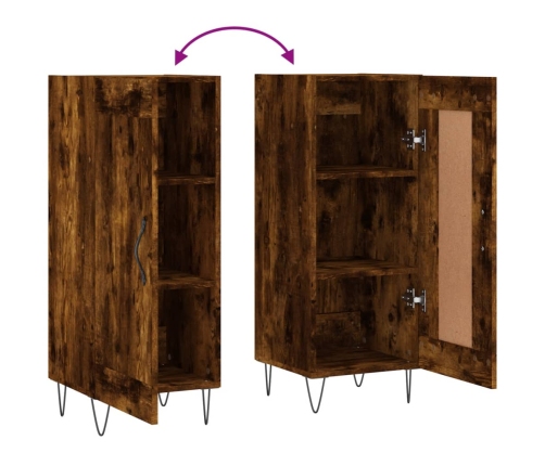 Aparador madera de ingeniería roble ahumado 34,5x34x90 cm