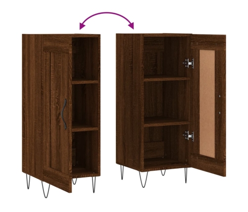 Aparador madera de ingeniería marrón roble 34,5x34x90 cm