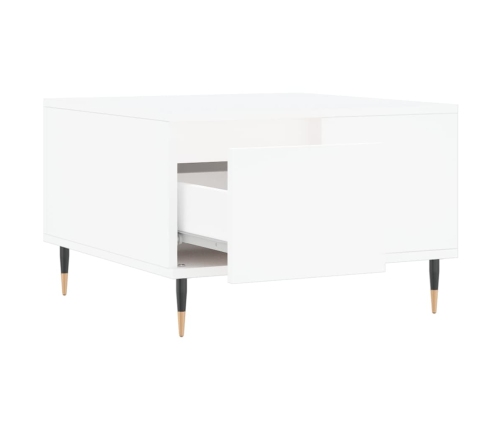 Mesa de centro madera contrachapada blanco 55x55x36,5 cm