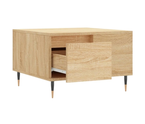 Mesa de centro madera contrachapada roble Sonoma 55x55x36,5 cm