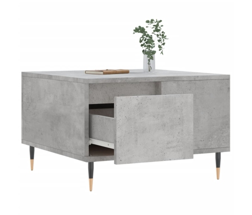 Mesa de centro madera contrachapada gris hormigón 55x55x36,5 cm