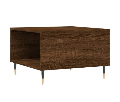 Mesa de centro madera contrachapada roble marrón 55x55x36,5 cm