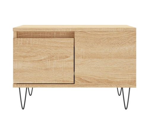 Mesa de centro madera contrachapada roble Sonoma 55x55x36,5 cm