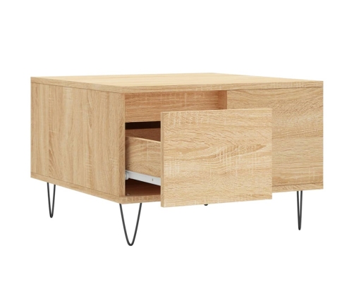 Mesa de centro madera contrachapada roble Sonoma 55x55x36,5 cm