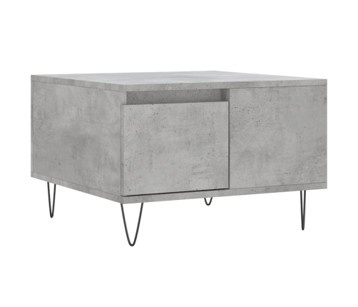 vidaXL Mesa de centro madera contrachapada gris hormigón 55x55x36,5 cm