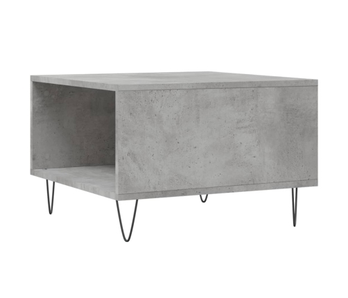 vidaXL Mesa de centro madera contrachapada gris hormigón 55x55x36,5 cm